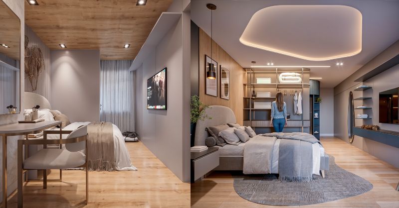 Interior de um apartamento decorado de alto padrão em João Pessoa, otimizado para aluguel por temporada via Airbnb para maximizar a rentabilidade (ROI).